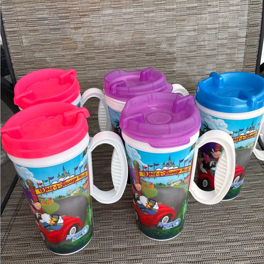 Disney Park Themed Refillable Cups Mugs- Pink, Purple, Blue Insulated D/W safe